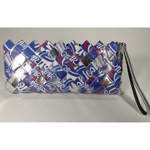 OLLIN Arm Candy YORK MINT PATTY Blue White Silver Clutch Wristlet Bag E3BB RARE!